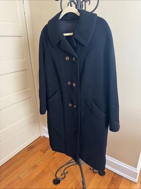 Sycamore vintage Women's Double-Breasted Pea Coat - Black